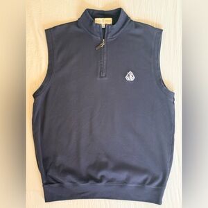 Fairway & Greene Navy Zip-Front Pima Cotton Vest Golf Casual